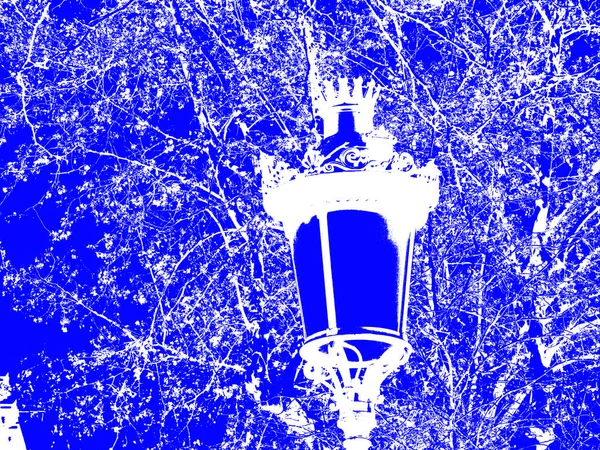 Lampa Typická Ulice Města Barcelona — Stock fotografie