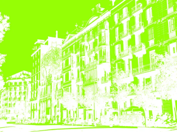 Bâtiments Dans Les Rues Ville Barcelone Particulier Dans Rue Paseo — Photo