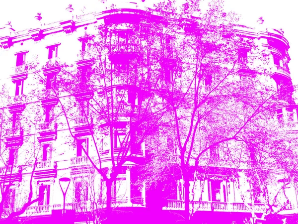 Здания Улицах Барселоны Особенно Улице Пасео Грасиа — стоковое фото