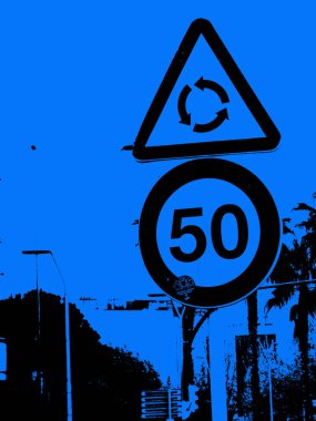 Hız sınırını gösteren trafik işareti.