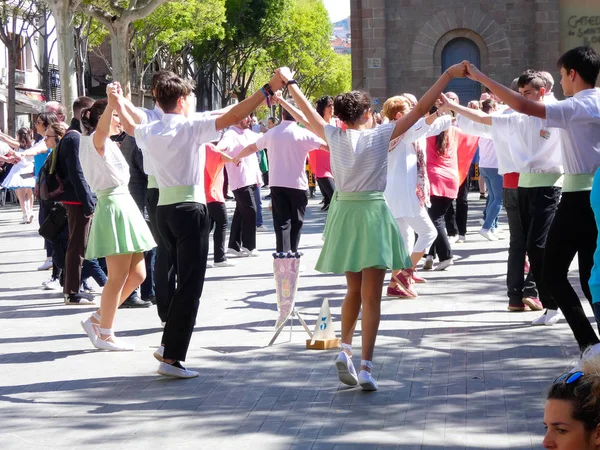 Geleneksel Katalan Dans Yarışması Sardana — Stok fotoğraf