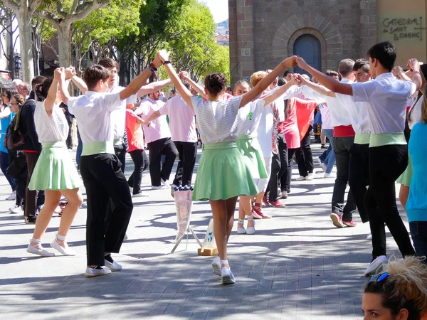 Tradicional Concurso Dança Catalã Sardana — Fotografia de Stock