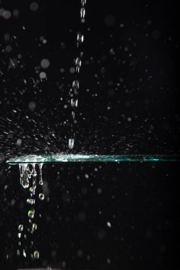 saydam bir cam üzerine düşen su