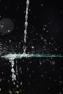 saydam bir cam üzerine düşen su