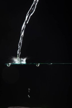 saydam bir cam üzerine düşen su