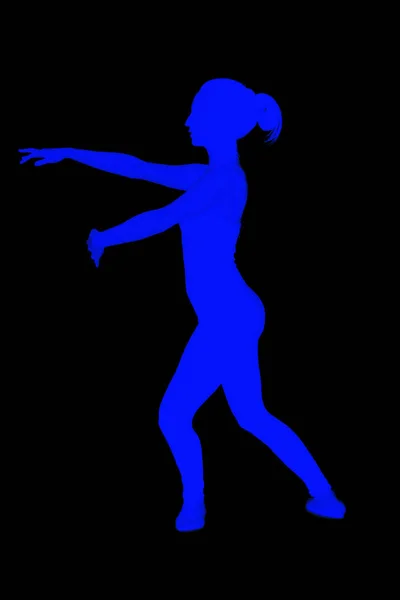 Pefil Silhouette Young Ballerina Girl — Stock Photo, Image