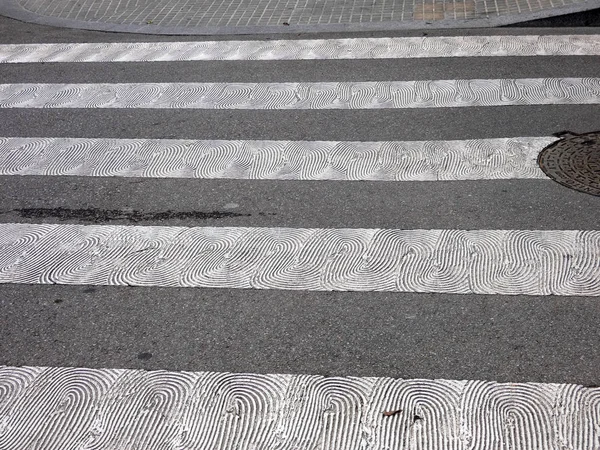 Traversée Zèbre Signalisation Pour Sécurité Des Piétons — Photo