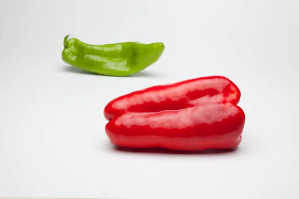 Zielona Czerwona Papryka Zdrowe Warzywa Pełne Witamin Mogą Być Spożywane — Zdjęcie stockowe