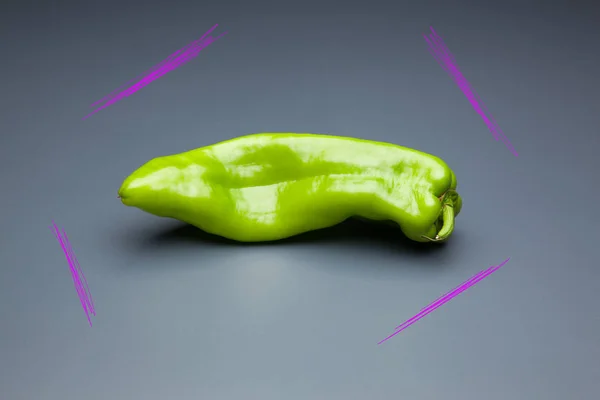 Jednoduchý Zelený Pepř Plný Vitamínů Zdravého — Stock fotografie