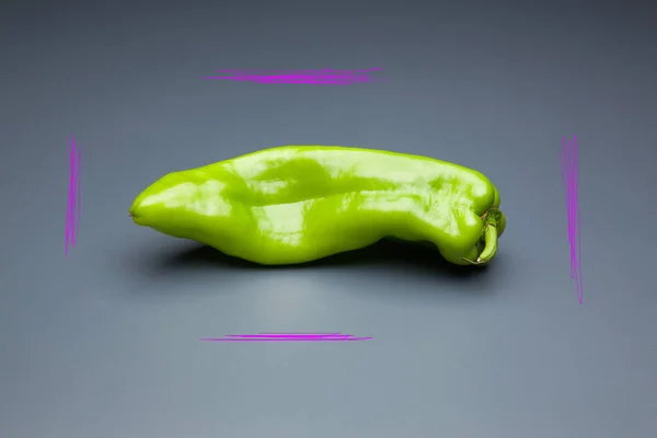 Egy Egyszerű Zöldpaprika Tele Vitaminokkal Egészséges — Stock Fotó