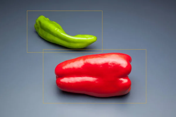 Pirospaprika Zöldpaprika Főzéshez Salátákhoz Használható Összetevő Általában Használják Hogy Keverjük — Stock Fotó