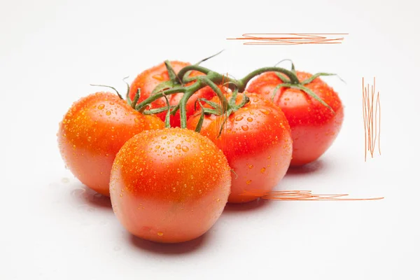 Kırmızı Domates Vitamin Sağlık Dolu Salatalar Için Ideal Meyve Suları — Stok fotoğraf