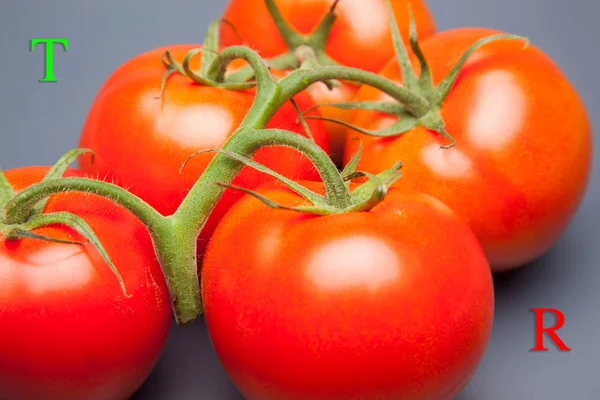 Piros Paradicsom Tele Vitaminokkal Egészséggel Ideális Saláták Gyümölcslevek Lekvárok Sfritos — Stock Fotó