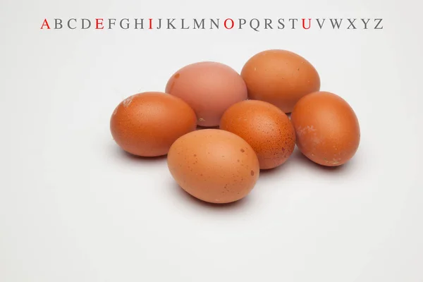 Meia Dúzia Ovos Frescos Galinhas Saudáveis Preparados Para Serem Consumidos — Fotografia de Stock