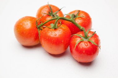 Domates kırmızı ve taze, doğrudan masaya gitmek için bahçeden getirilen, biz salata veya meyve olarak, vitamin ve antioksidanlar açısından zengin çiğ yiyebilirsiniz. domates ile biz meyve suları, reçeller, soslar, tavada yapabilirsiniz, biz et ile doldurabilir ve yapmak 