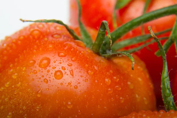 Close Fresh Tomato Freshly Picked Garden Prepared Eaten Raw Salad — Stock Photo, Image