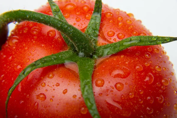Close Fresh Tomato Freshly Picked Garden Prepared Eaten Raw Salad — Stock Photo, Image