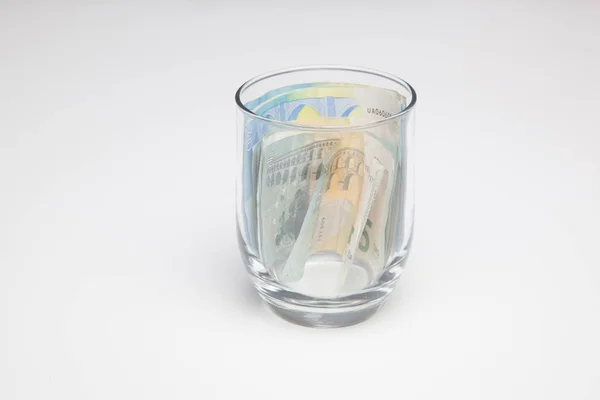 Банкноти Євро Використовуються Європейському Співтоваристві Легального Використання Грошей Покупку Товарів — стокове фото