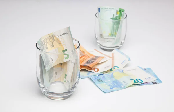 stock image Euro banknotes used in the European Community. Legal use money for the purchase of service goods, objects, to be able to pay in the market. The banks use it to give loans to companies and people. Money is the engine of the world