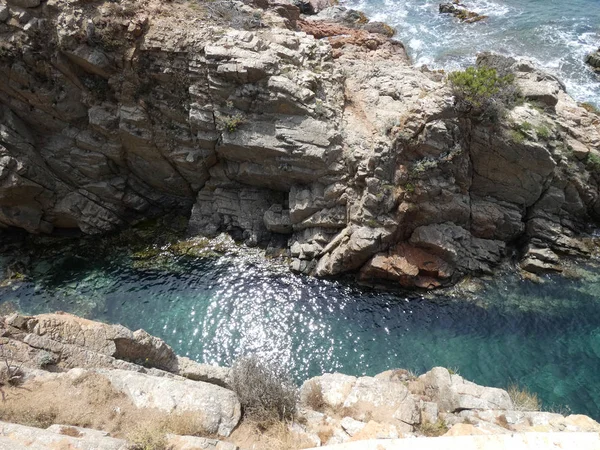 Pequena Bela Enseada Costa Brava Norte Região Catalunha Litoral Mar — Fotografia de Stock