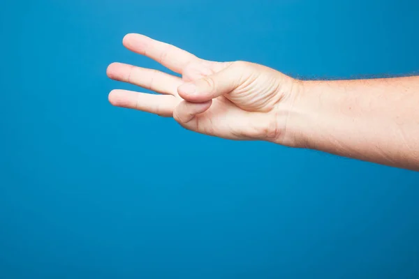 Hand Mit Der Zahlenzeichen Gemacht Werden Geballte Faust Offene Hand — Stockfoto