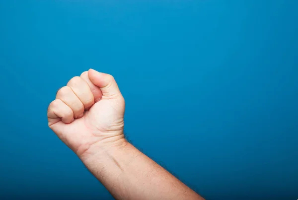 Hand Mit Der Zahlenzeichen Gemacht Werden Geballte Faust Offene Hand — Stockfoto