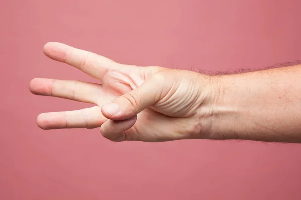 Signs Signals Made Hand Numerical Signs Done Fingers One Two — Stock Photo, Image