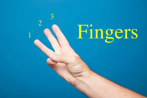 Hand Vingers Maken Van Tekens Numerieke Symbolen Gesloten Vuist Effen — Stockfoto