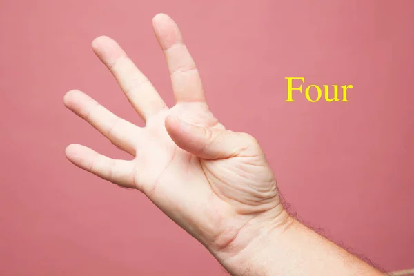 Mano Dita Che Fanno Segni Simboli Numerici Pugno Chiuso Sfondo — Foto Stock