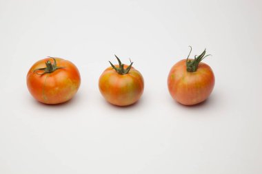 yeşil domates, kırmızı domates, olgun ve olgun, taze pazara bahçeden getirdi. Olgun domates tatlı ve hakkında tüketilecek, yeşil domates olgun hakkında. Organik domates, meyve suları ve salatalarda çiğ olarak tüketilebilir