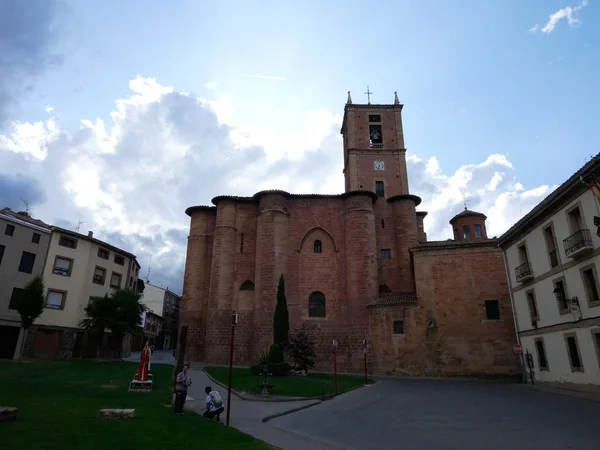 Buildings of the city of Najera, in La Rioja, Spain, pilgrims crossing the Camino de Santiago; Old buildings, churches and palaces.