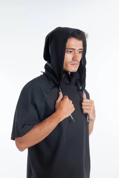 Schöner Sexy Junger Kerl Mit Futuristischer Moderner Kleidung Urbane Designerkleidung — Stockfoto