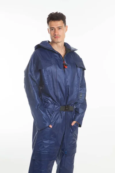 Schöner Sexy Junger Kerl Mit Futuristischer Moderner Kleidung Urbane Designerkleidung — Stockfoto