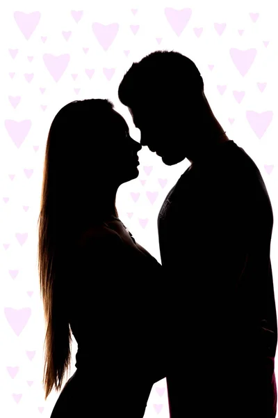 Sevgililer Günü Kutlayan Bir Çift Aşık Erkek Kız — Stok fotoğraf