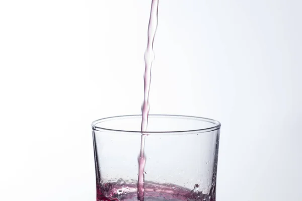 Agua Clara Potable Cae Vaso Transparente Sana Sana Fresca Sin — Foto de Stock