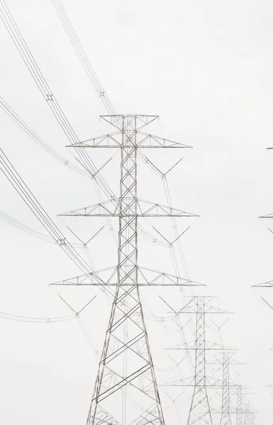 Polo Línea Electricidad Para Energía Comunicación —  Fotos de Stock
