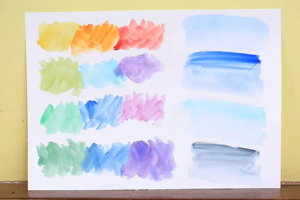 Aquarel Hand Schilderij Wit Papier Als Achtergrond Textuur Pastel Lichte — Stockfoto