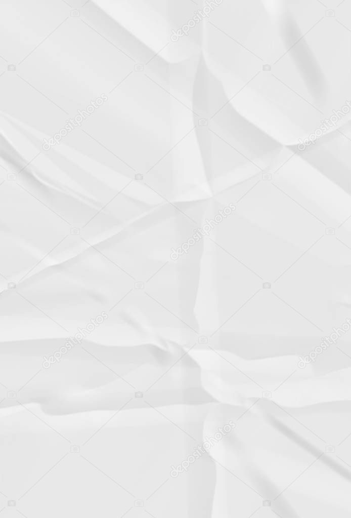 Crumbled paper, wrinkle white sheet pattern 