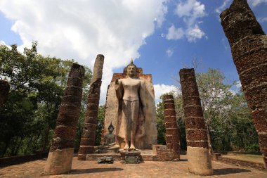 2018 'de Sukhothai, Tayland' daki tarihi tapınak milli parkı. Unesco Tarihi Eski Yer Dünya Mirası