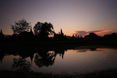 2018 'de Sukhothai, Tayland' daki tarihi tapınak milli parkı. Unesco Tarihi Eski Yer Dünya Mirası