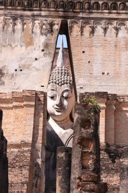 2018 'de Sukhothai, Tayland' daki tarihi tapınak milli parkı. Unesco Tarihi Eski Yer Dünya Mirası