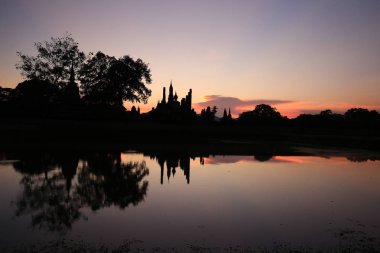 2018 'de Sukhothai, Tayland' daki tarihi tapınak milli parkı. Unesco Tarihi Eski Yer Dünya Mirası