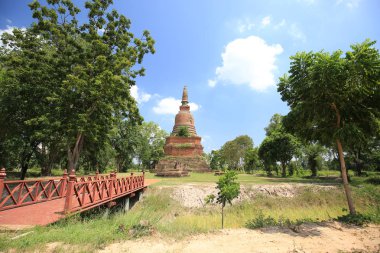 2018 'de Sukhothai, Tayland' daki tarihi tapınak milli parkı. Unesco Tarihi Eski Yer Dünya Mirası
