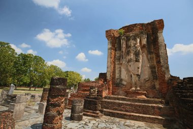 2018 'de Sukhothai, Tayland' daki tarihi tapınak milli parkı. Unesco Tarihi Eski Yer Dünya Mirası