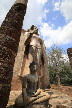 2018 'de Sukhothai, Tayland' daki tarihi tapınak milli parkı. Unesco Tarihi Eski Yer Dünya Mirası