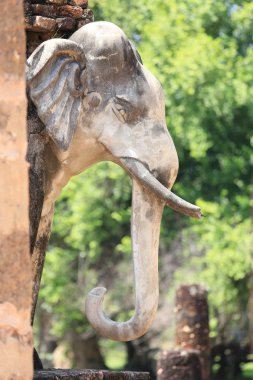 2018 'de Sukhothai, Tayland' daki tarihi tapınak milli parkı. Unesco Tarihi Eski Yer Dünya Mirası
