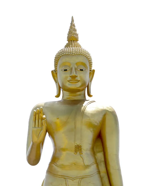 Золотий Будда Стоїть Однією Рукою Буддизм Азійська Релігія — стокове фото