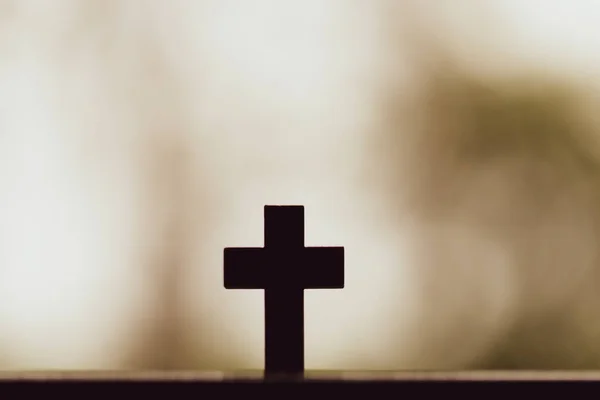 Madera Cristo Cruz Para Creencia Cristiana Jesús Muerte Por Colgar —  Fotos de Stock