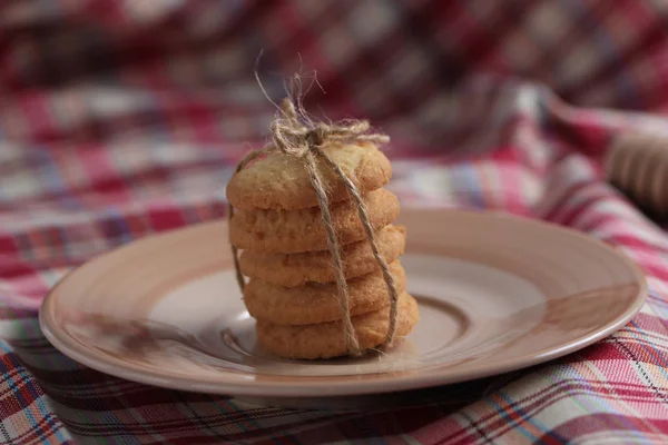 Runde Süße Plätzchen Leckeres Dessert Mit Hohem Zucker Und Kohlenhydratgehalt — Stockfoto