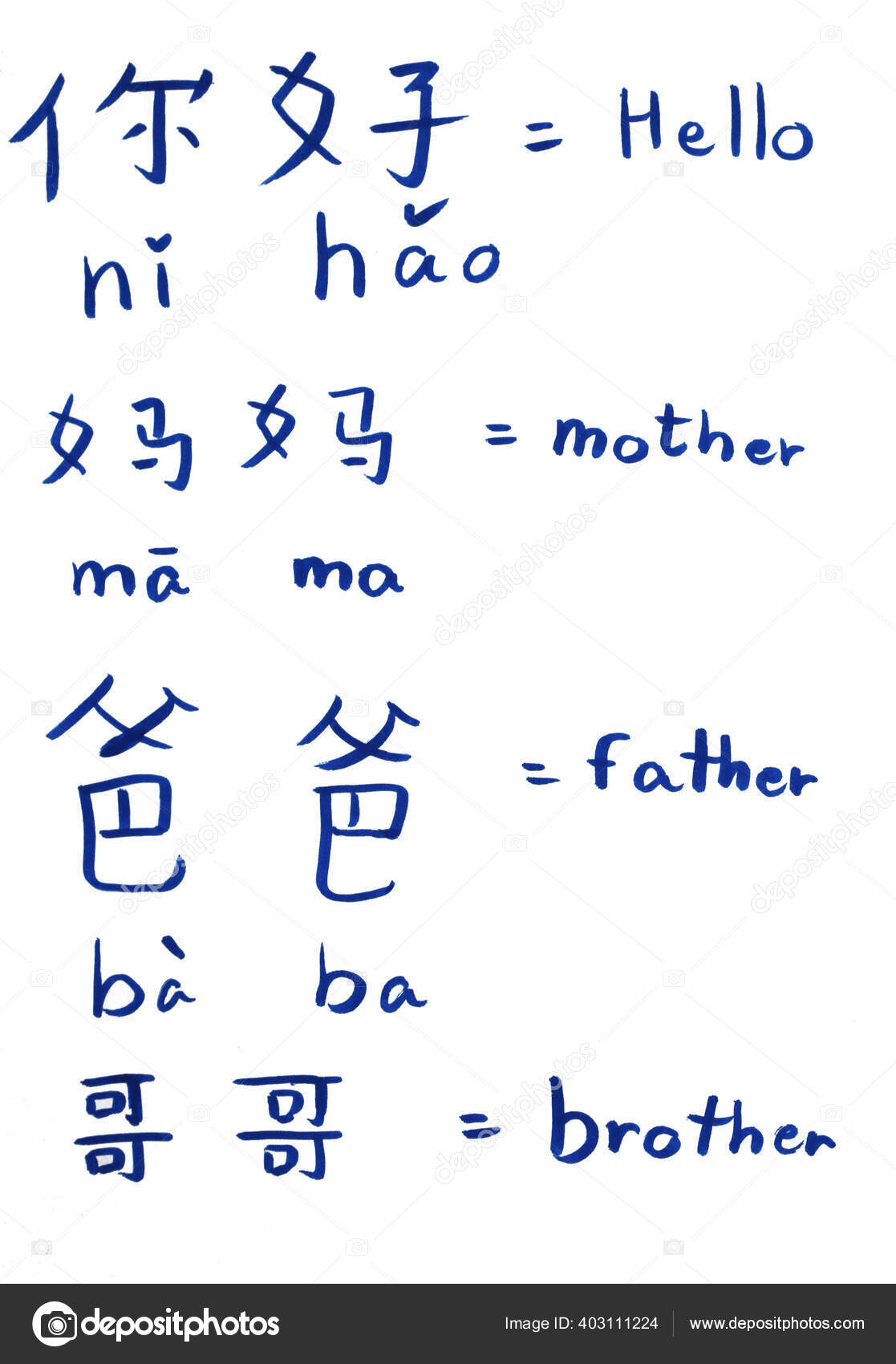 Learn Chinese Alphabet Word Hanzi Hanyu Simplified Chinese Alphabet ...